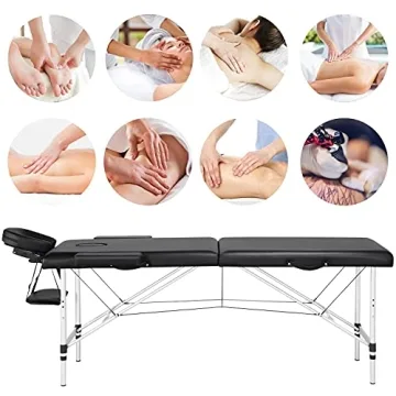 Yaheetech Adjustable Portable Massage Table for Salon Spa Home