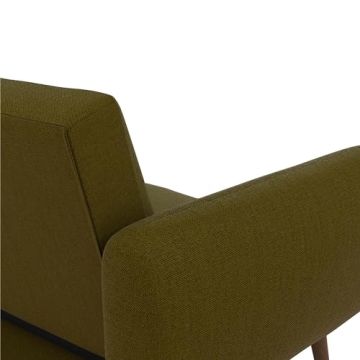 Novogratz Brittany Sofa Futon in Green Linen Upholstery