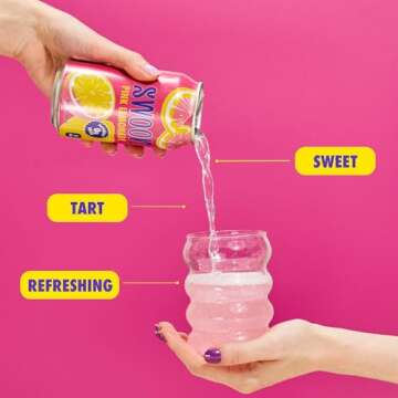 Swoon Pink Lemonade - Low Carb, Paleo-Friendly, Gluten-Free Keto Drink - Sugar Free Strawberry Lemonade Made with 100% Lemon Juice Concentrate & Sweetened by Monk Fruit, 12 Fl oz (Pack of 12)