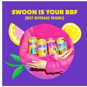 Swoon Pink Lemonade - Low Carb, Paleo-Friendly, Gluten-Free Keto Drink - Sugar Free Strawberry Lemonade Made with 100% Lemon Juice Concentrate & Sweetened by Monk Fruit, 12 Fl oz (Pack of 12)