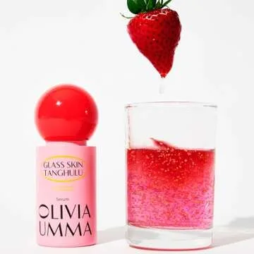 OLIVIAUMMA - Glass Skin Tanghulu Strawberry and Tangerine Korean Serum, Anti-Aging, Hydratation, Vitamin A, B, C, E with Niacinamide - 40 ml, 1.35fl/oz