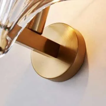 Aomesinc Indoor Wall Lights, Shell Shaped Wall Sconce Light, Shell Shaped Glass Sconces Wall Lighting, E14 Wall Lamp, Modern Wall Lights for Living Room/Bedrooms/Bedside (Amber)