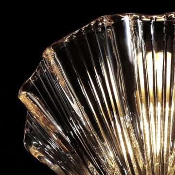 Aomesinc Indoor Wall Lights, Shell Shaped Wall Sconce Light, Shell Shaped Glass Sconces Wall Lighting, E14 Wall Lamp, Modern Wall Lights for Living Room/Bedrooms/Bedside (Amber)