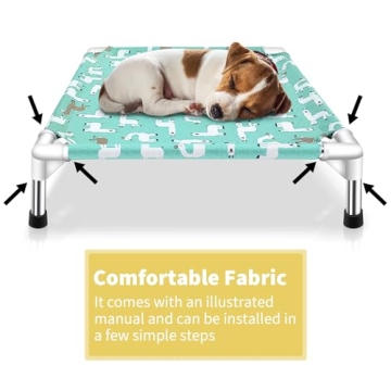Elevated Dog Bed Pet Cot for Small Dogs - Indoor/Outdoor