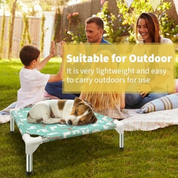 Elevated Dog Bed Pet Cot for Small Dogs - Indoor/Outdoor