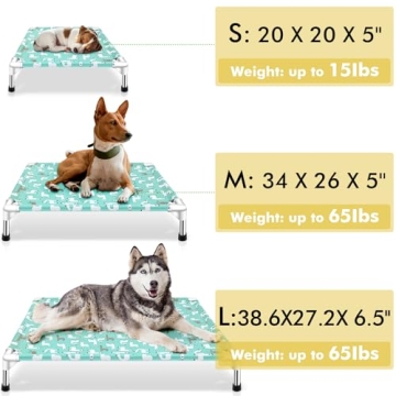 Elevated Dog Bed Pet Cot for Small Dogs - Indoor/Outdoor
