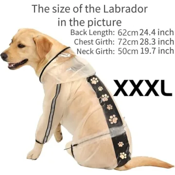 Olsa Dog Raincoat with Reflective Stripes and Hood