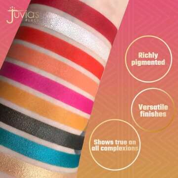 Juvia's Place Palette The Festival - Bold Coral, Red, Glittery Neutrals, Shades of 9, Bold and Fiery...