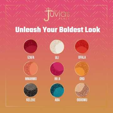 Juvia's Place Palette The Festival - Bold Coral, Red, Glittery Neutrals, Shades of 9, Bold and Fiery Palette, Pigmented Makeup Palette Eye Color & Shine