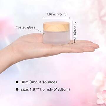30 Gram/ml Glass Cosmetic Containers with lids，Round Frosted Glass Jars with Leakproof lids,Small Empty Glass Sample Jars for Makeup Lip Scrub Balm Lotions Sample Eye Creams DIY (4 PACK 30ML)
