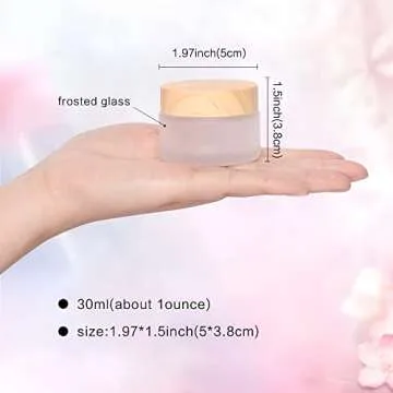 30 Gram/ml Glass Cosmetic Containers with lids，Round Frosted Glass Jars with Leakproof lids,Small Empty Glass Sample Jars for Makeup Lip Scrub Balm Lotions Sample Eye Creams DIY (4 PACK 30ML)
