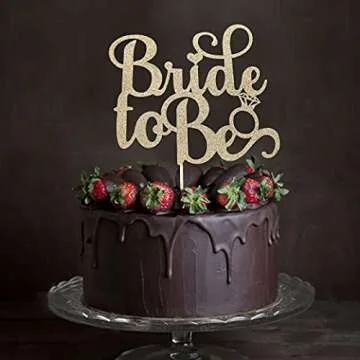 Gold Bridal Shower Cake Topper - Bridal Shower Decorations, Gold Bride to Be Cake Topper,Best Bridal Wedding Supplies