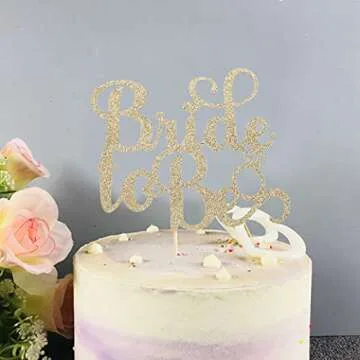 Gold Bridal Shower Cake Topper - Bridal Shower Decorations, Gold Bride to Be Cake Topper,Best Bridal Wedding Supplies