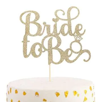 Gold Bridal Shower Cake Topper - Bridal Shower Decorations, Gold Bride to Be Cake Topper,Best Bridal Wedding Supplies