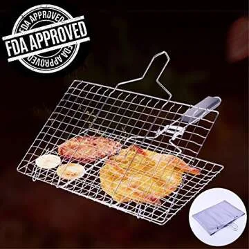 Portable Mmtong Stainless Steel BBQ Grilling Basket