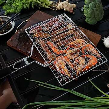 Portable Mmtong Stainless Steel BBQ Grilling Basket