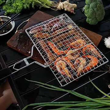 Portable Mmtong Stainless Steel BBQ Grilling Basket