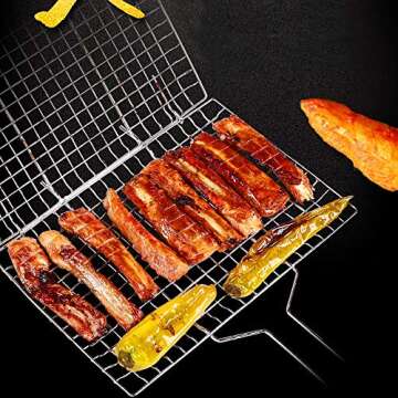 Portable Mmtong Stainless Steel BBQ Grilling Basket