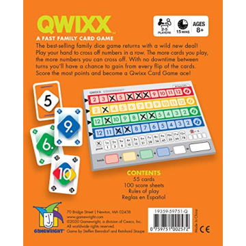 Qwixx The Card Game for Family Fun and Travel