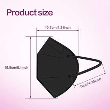 Miuphro KN95 Face Mask 50 Pack, Disposable Respirator Masks, 5 Layer Design Safety Mask for Protecti...