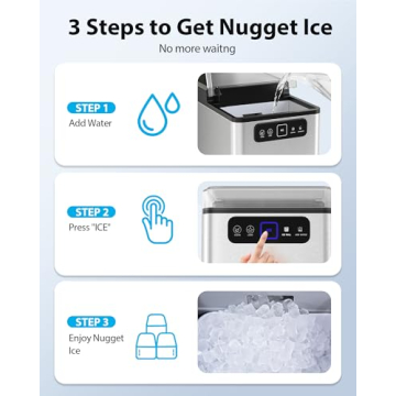 Aeitto Nugget Ice Maker - 40lbs/Day, Auto Self-Cleaning
