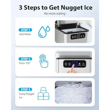 Aeitto Nugget Ice Maker - 40lbs/Day, Auto Self-Cleaning