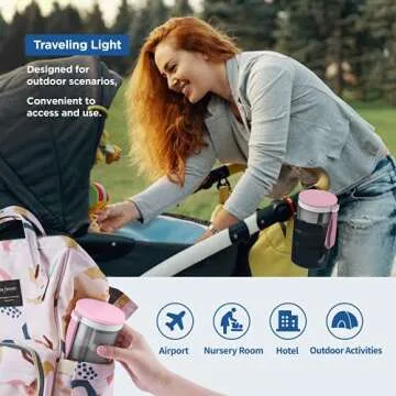 YOTIME Travel Baby Bottle Brush Set - 6 in 1 Kit, Pink