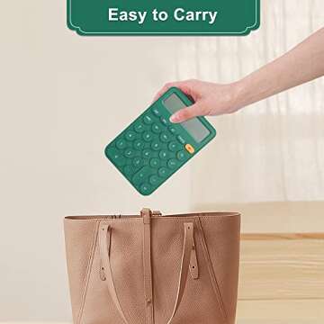 Compact 12-Digit Standard Calculator for Home & School