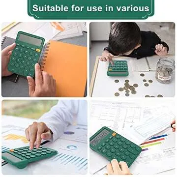Compact 12-Digit Standard Calculator for Home & School