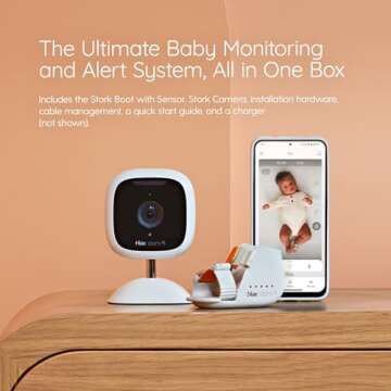 Masimo Stork Vitals+ - FDA Cleared Smart Baby Monitoring System (Boot + Sensor + Camera + App), Moni...