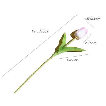 Mandy's 20pcs Light Purple Flowers Artificial Tulip Silk Fake Flowers 13.5" for New Year Spring Moth...