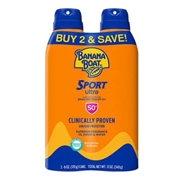 Banana Boat Sport Ultra SPF 50 Sunscreen Spray Twin Pack