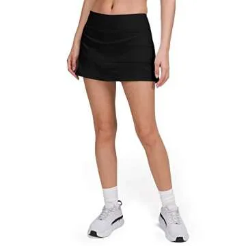 MCEDAR Pleated Tennis Skirts for Women with Pockets Golf Skorts Workout Running Sports Athletic Skirts Casual Black/6