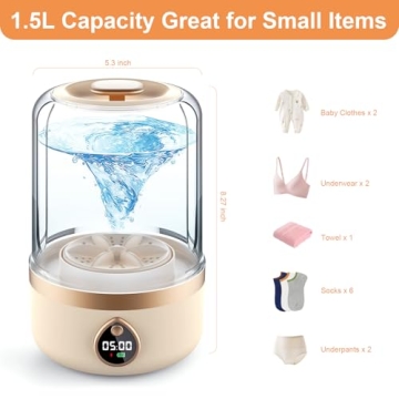 Portable 1.5L Wireless Mini Washer for Effortless Cleaning
