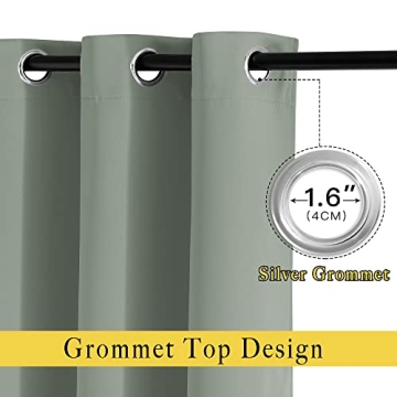 NICETOWN Blackout Green Curtains for Bedroom - 2 Panels