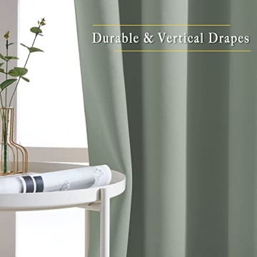 NICETOWN Blackout Green Curtains for Bedroom - 2 Panels