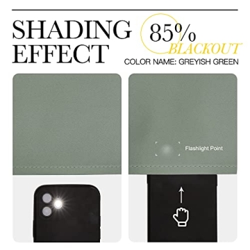 NICETOWN Blackout Green Curtains for Bedroom - 2 Panels