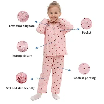 Mud Kingdom Girls Strawberry Print Cotton Pajamas 4T