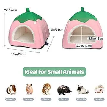 Tierecare Guinea Pig Hideout 2 Pack Guinea Pig Bed House Cage Accessories Cozy Hide-Out for Hedgehog Ferret Chinchilla&Other Small Animals