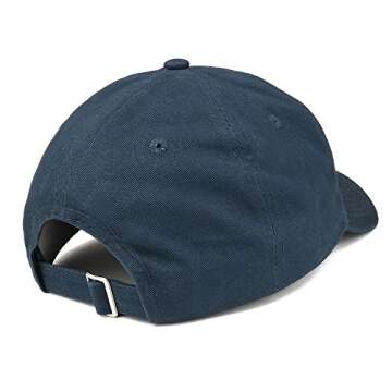 Trendy Apparel Shop PAPA Embroidered Soft Crown 100% Brushed Cotton Cap - Navy