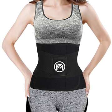 Moolida Waist Trainer Belt for Women Waist Trimmer Workout Fitness Back Support Belts Black,Small