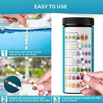 JNW 7-in-1 Pool Test Strips for Accurate Water Testing