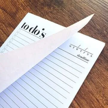 HADIGU To Do List Notepad A5 Size (8.3"x5.8") Premium Thick Paper With Cardboard Back Support, Undated Daily Planner Notepad, Daily To Do List Notebook, Ruled Pages, Checkboxes, Deadline Column.