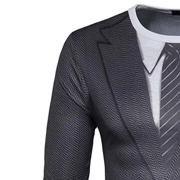 Stylish GRATJCIN Tuxedo Print T-Shirt for Men