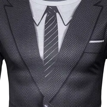 Stylish GRATJCIN Tuxedo Print T-Shirt for Men