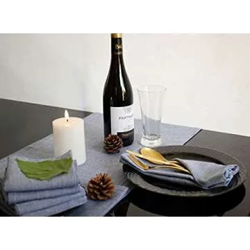 Yourtablecloth Chambray Table Runner (Blue, 14 x 72)