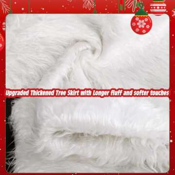 30 Inches Christmas Tree Skirt, Faux Fur White Pencil Tree Skirt Christmas Tree Decorations Plush Xm...
