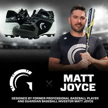 Guardian Baseball Cleats Youth Boys and Girls. High Top Youth Baseball Cleats. Boys Baseball Cleats and Girls Softball Cleats - Black/Grey/White, 1