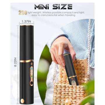 Portable Cordless Hair Straightener, Quick Heats Up & USB C Rechargeable & Long Lasting, Dual Voltage Wireless Mini Flat Iron Straightener for Straightening Curling, Travel Size, Not for Thick Hair