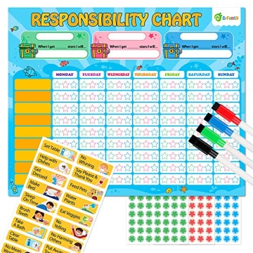 D-FantiX Magnetic Responsibility and Chore Chart - Engaging Kids' Daily Routines
